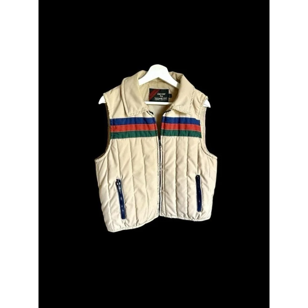 Vintage‎ 70's Sears Puffer Ski Best Sz Medium Unisex Rainbow Stripe Fits Small